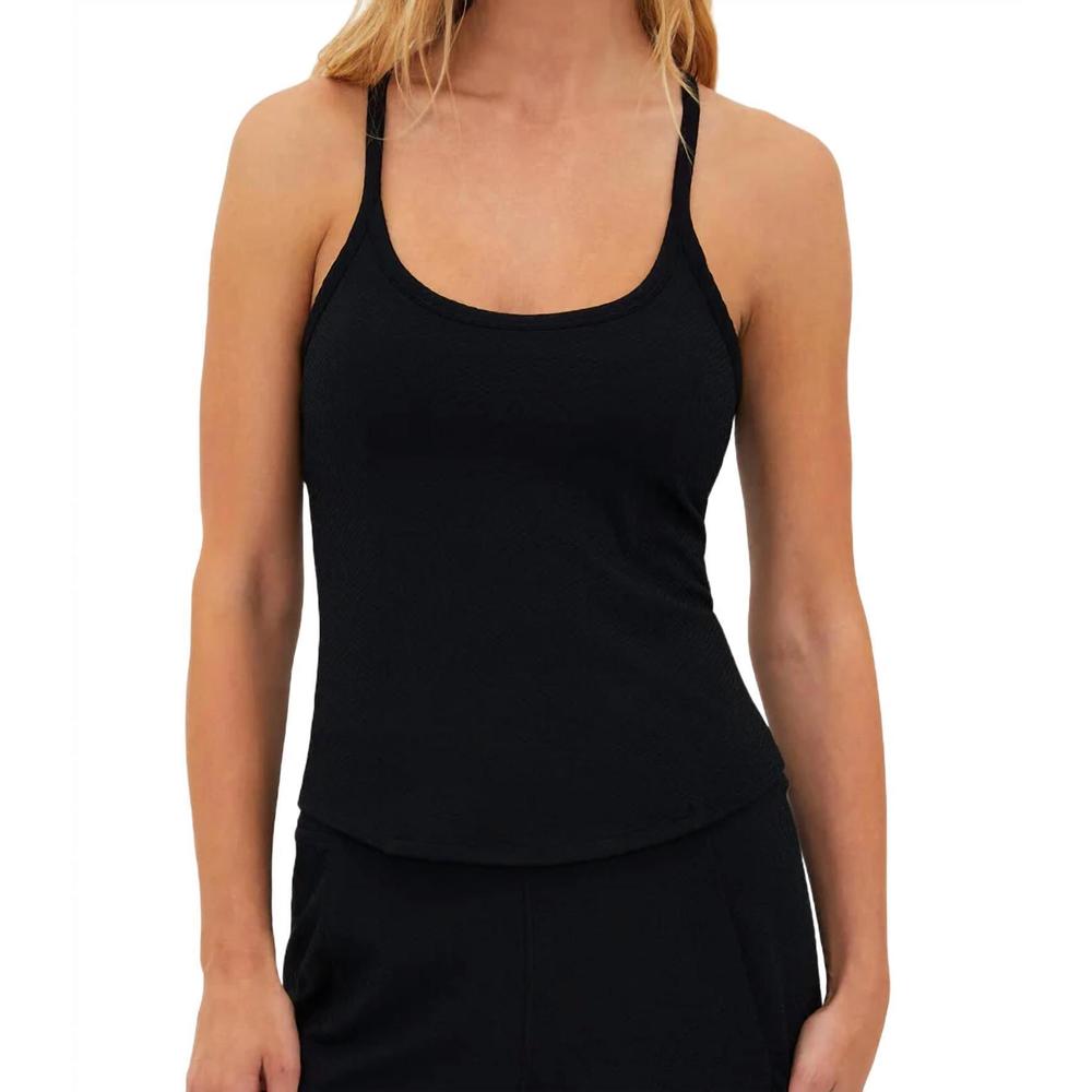 NEW BEACH RIOT waffle beth tank top in black